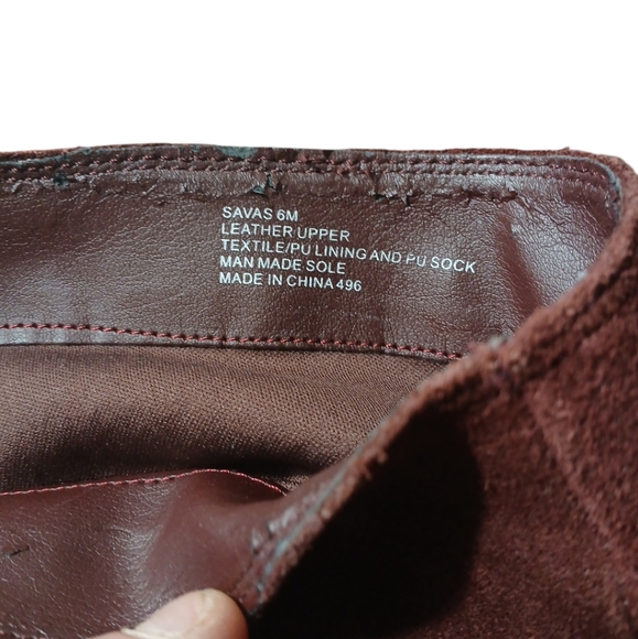 Steve Madden Savas Tall Suede Slouch Boots Burgundy Knee High Heeled Boot 6 - Picture 9 of 11